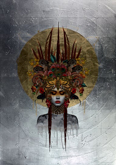 Keeper of the Night by Matt Herring - Original Collage on Board